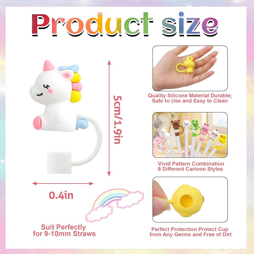 3D Straw Toppers - Stanley | Stylist | Silicone - Kidspark